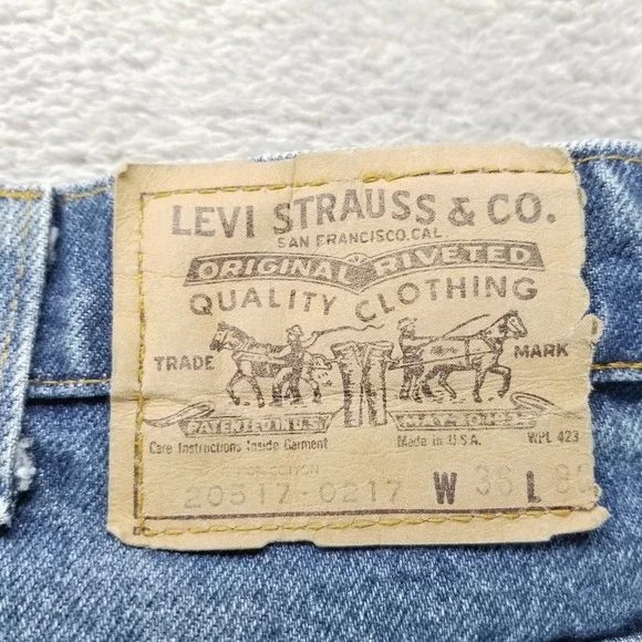 VTG Levis 517 Jeans Mens 36x30 Blue Bootcut Orange Tab 80s Made in USA Denim